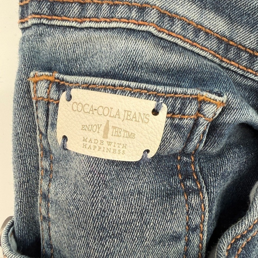 Coca-Cola Jeans Mens Jeans 32 Blue Skinny Stretch‎ Distressed Whiskered Denim - Picture 11 of 16